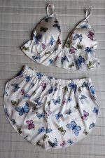 ست نیمتنه شورتک ساتن فیتن