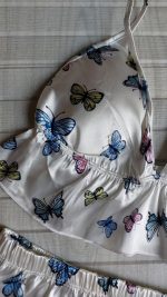 ست نیمتنه شورتک ساتن فیتن